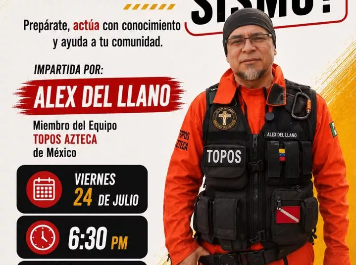 ¿Qué hacer durante un sismo? Experto de Topos Aztecas ofrecerá conversatorio gratuito en Caracas sobre preparación y respuesta ante terremotos