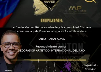 Fabio Raian Alves es galardonado como Decorador Artístico Internacional del Año en los Antón Awards 2023